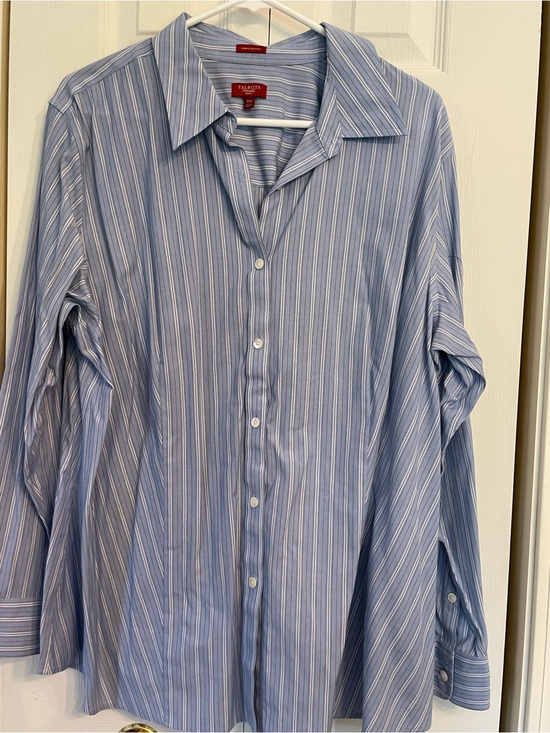 Talbots Tops - Talbots Blue and White Striped Dress Shirt